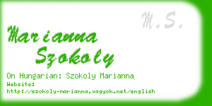 marianna szokoly business card